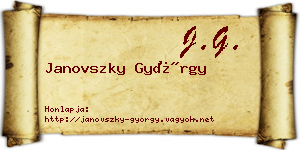 Janovszky György névjegykártya