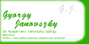 gyorgy janovszky business card
